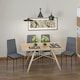 image 5 of HOMCOM Dining Chairs Upholstered Fabric Accent Chairs with Metal Legs, Set of 4