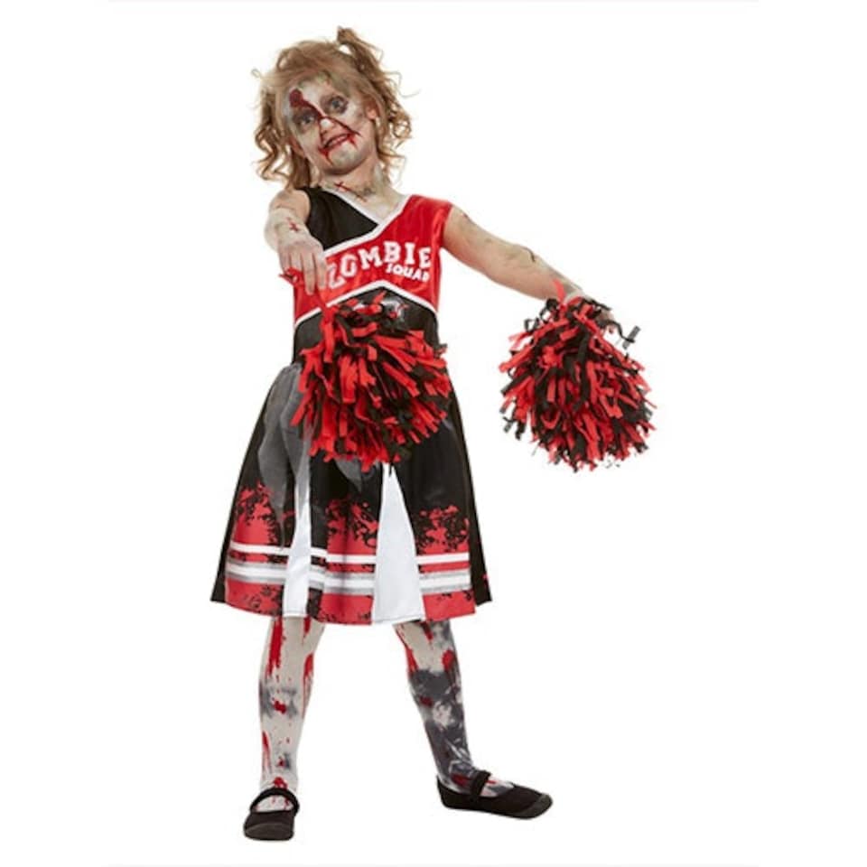 image 1 of Zombie Squad Cheerleader Girls Fancy Dress Costume Kids Large - Age 10-12