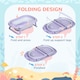 image 3 of ZONEKIZ Foldable Baby Bathtub w Non-Slip Support Legs, Cushion Pad - Purple