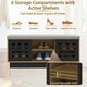 image 7 of COSTWAY Wooden Shoe Bench Shoe Storage Organizer Grey Grey