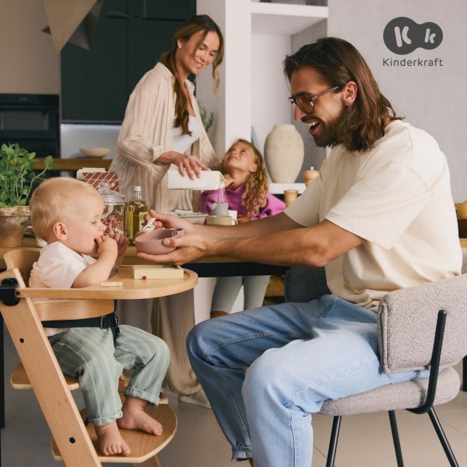image 1 of Kinderkraft Enock High Chair for Baby and Toddler - Natural