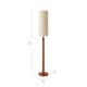 image 7 of ValueLights Wyatt Natural Linen Tall Lamp Shade Walnut Wood Bobbin Floor Lamp | Cream