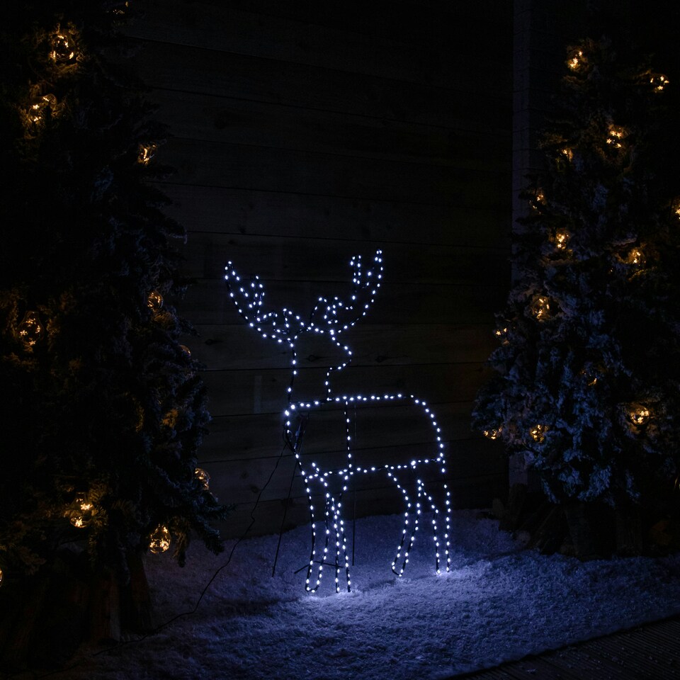 image 1 of 1mx80cm Light up Standing Christmas Reindeer with 292 White LEDs