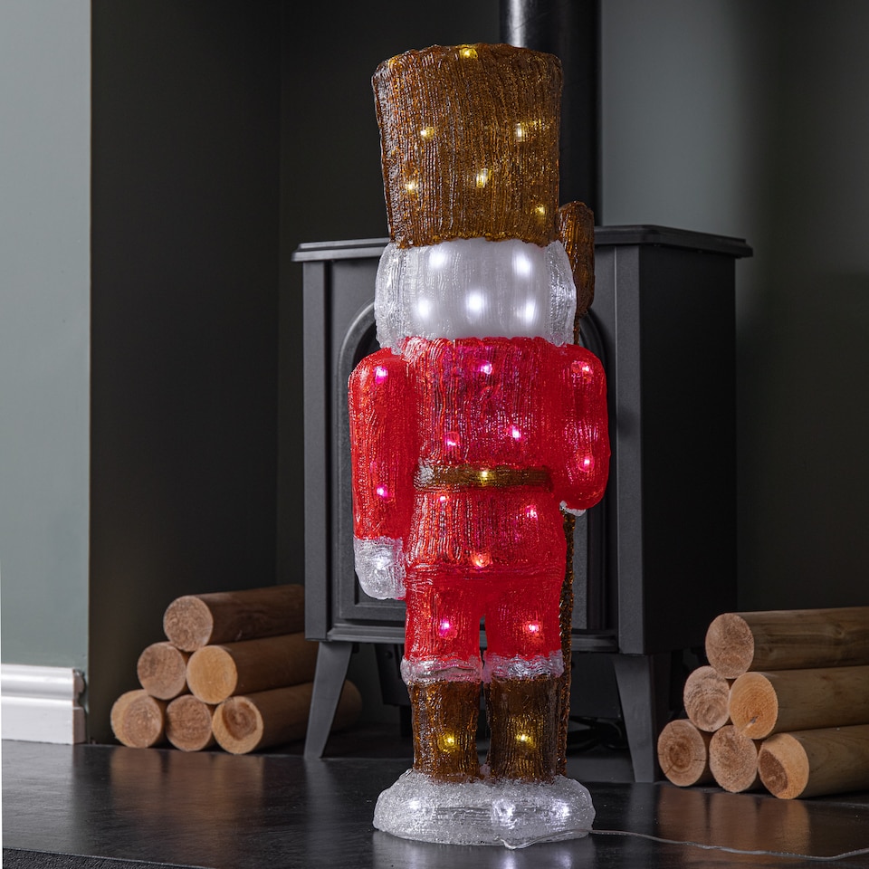 image 1 of 65cm Light up Acrylic Christmas Nutcracker Decoration with 80 White LEDs