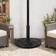 image 9 of Outsunny 9kg Half Round Parasol Base Heavy Duty Weighted Umbrella Holder Stand | Black | Black