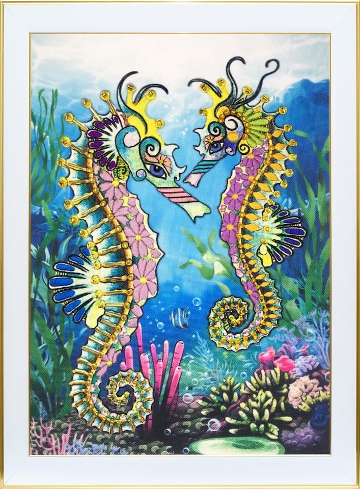 VDV Seahorses Embroidery Kit, 22cm x 31cm
