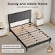 image 5 of Levede King Bed Frame Linen Fabric Upholstered Soft Foam Headboard Wooden Slat | Grey | King | King