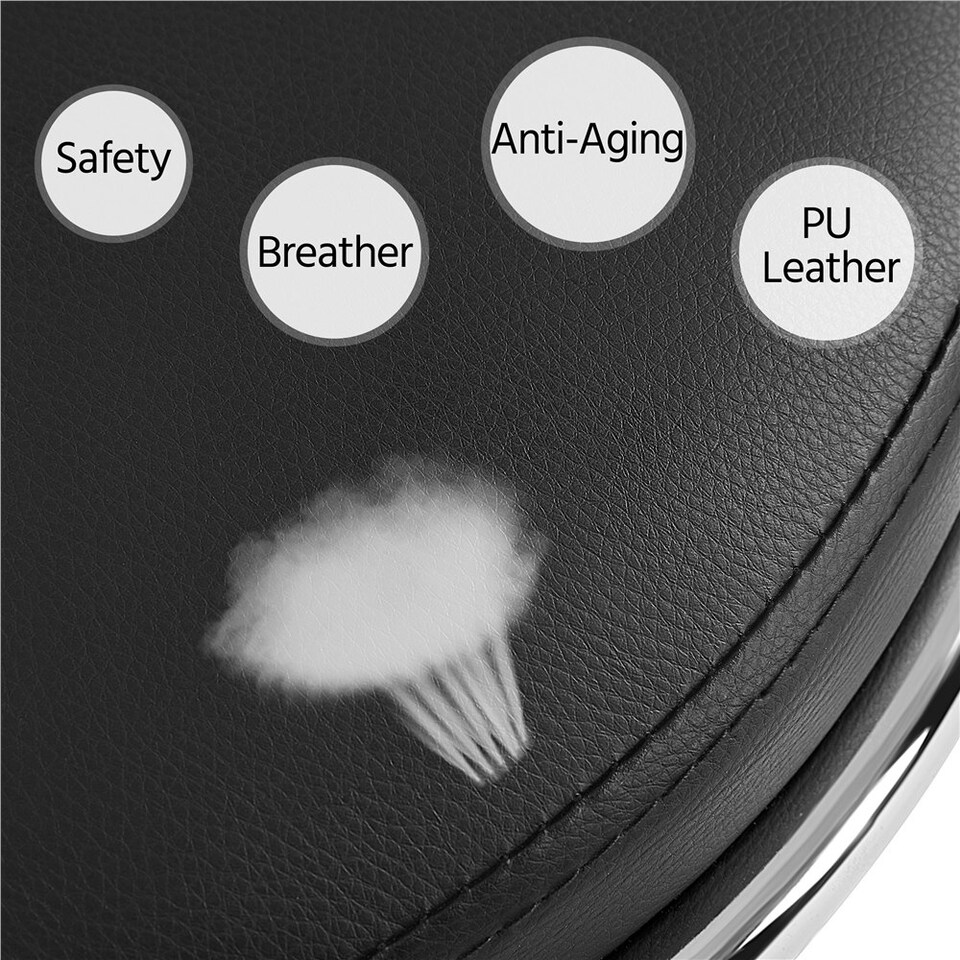 image 1 of Yaheetech Height-Adjustable Salon Stool with Backrest & Wheels | Black