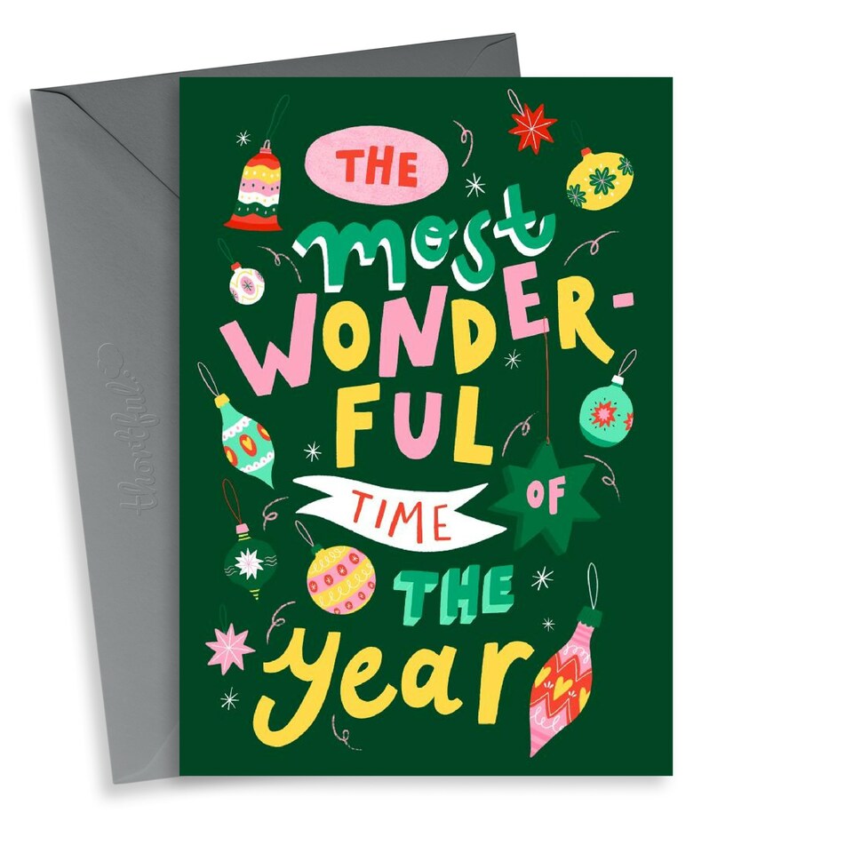 image 1 of Arty Cheerful Decorations Christmas Card