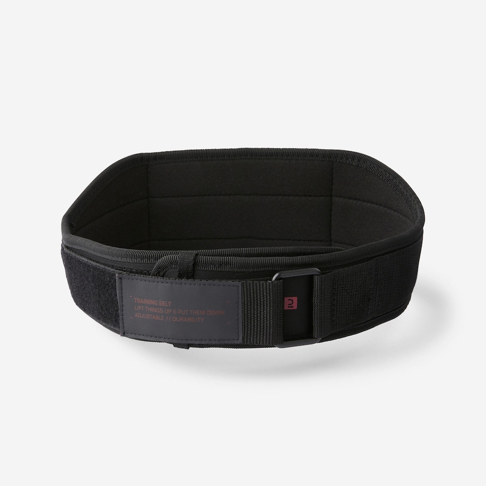 image 1 of Decathlon Weight Training Belt with Dual Nylon Closure - Black
