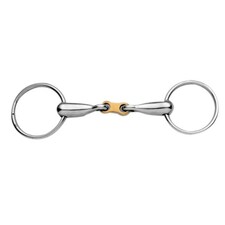 Korsteel Stainless Steel With Copper French Link Loose Ring Snaffle Bit | Silver | Silver | 5in | 1