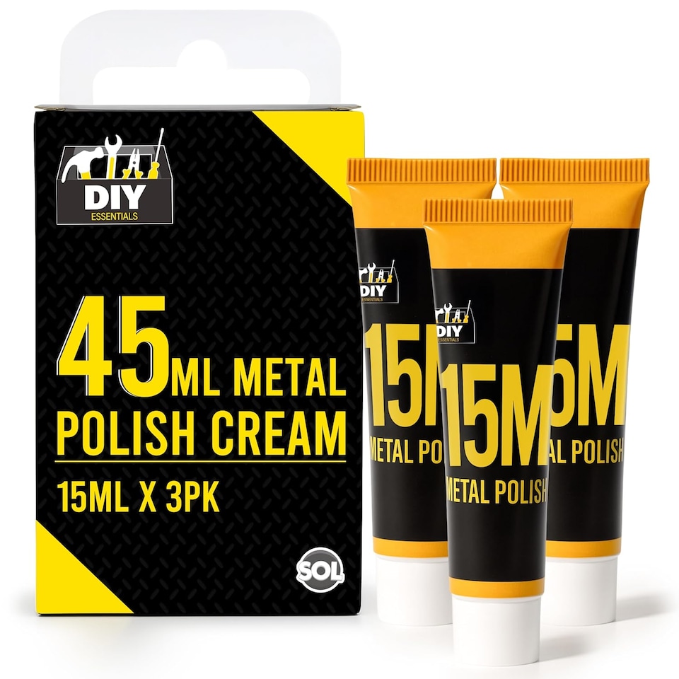 image 1 of 3pk Metal Polish Cream 45ml – Cleans & Restores Brass, Copper, Chrome, Silver, Aluminium & Steel, Removes Tarnish & Oxidation for Lasting Shine