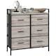 image 1 of HOMCOM Bedroom Chest of Drawers 6 Drawer Dresser w/ Shelf, Grey Wood Effect