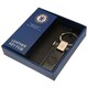 image 3 of Chelsea FC Leather Keyring - Black/Silver - One Size
