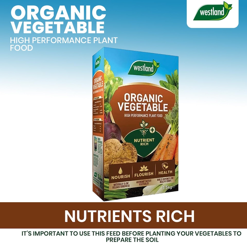 image 1 of Westland Organic Vegetable High Performance Plant Food 1.5kg for Healthier Crops