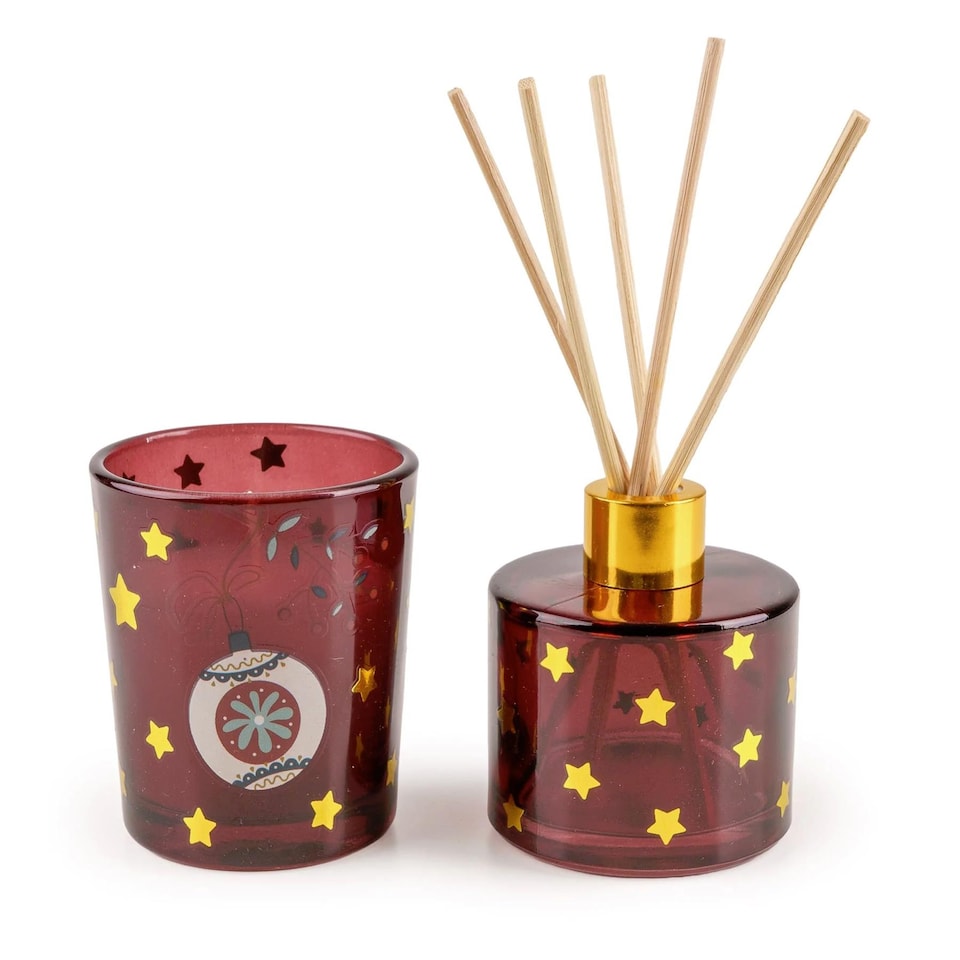 image 1 of Candlelight Christmas Reed Diffuser and Candle Gift Set