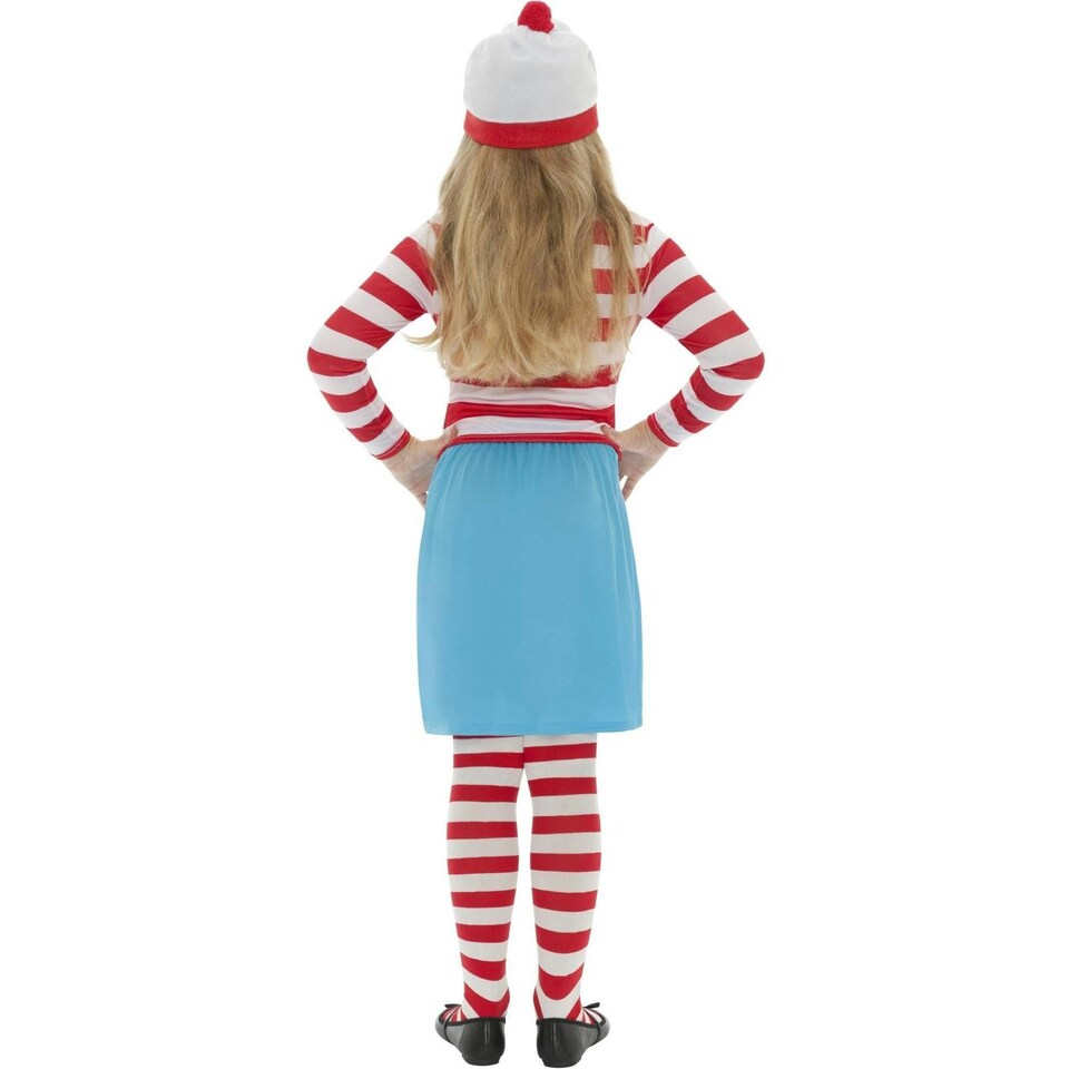 image 1 of Wheres Wally? Girls Wenda Costume Set - White/Red/Blue - 7-9 Years | Multi | 7
