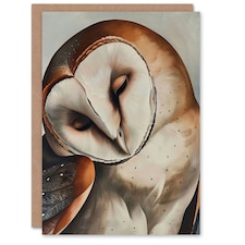 Peaceful Portrait Calm Magical Owl Bird Animal Him Her Birthday Card