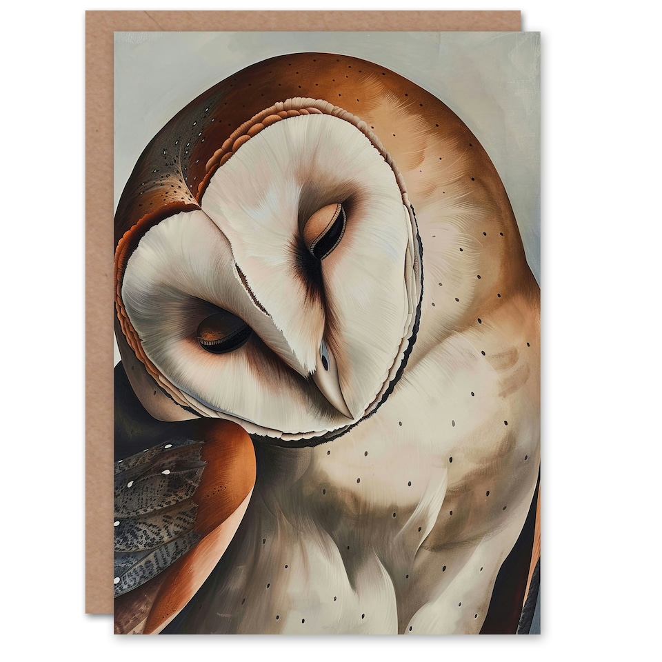 image 1 of Peaceful Portrait Calm Magical Owl Bird Animal Him Her Birthday Card