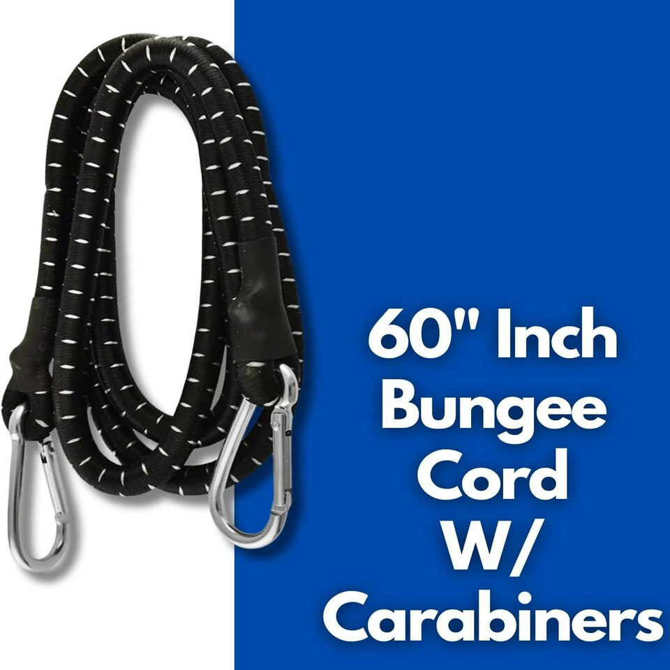 image 1 of Marco Paul Heavy Duty Bungee Cords With Carabiner Clips 60"