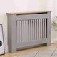 image 9 of Medium Grey Wooden Slatted Grill Radiator Cover MDF Cabinet