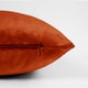 image 3 of OHS 2 x Soft Plain Matte Velvet Cushion Covers, 45x45cm - Rust