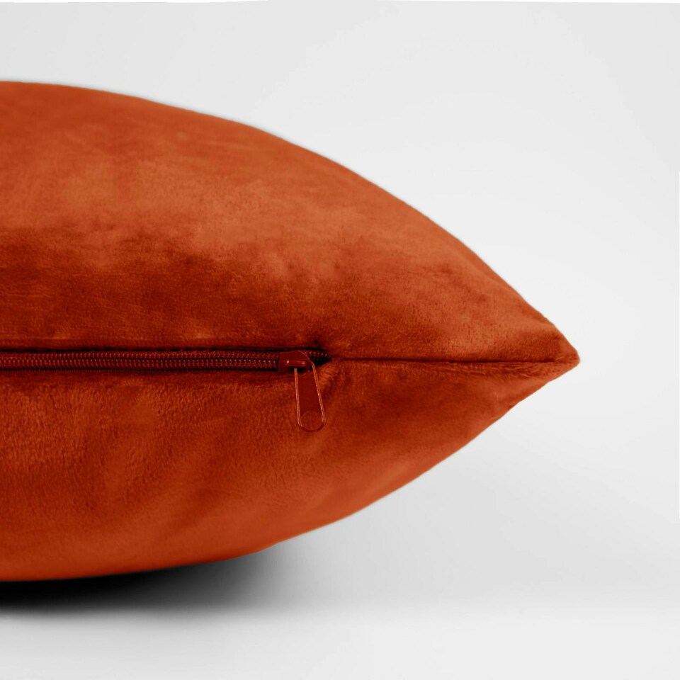 image 1 of OHS 2 x Soft Plain Matte Velvet Cushion Covers, 45x45cm - Rust