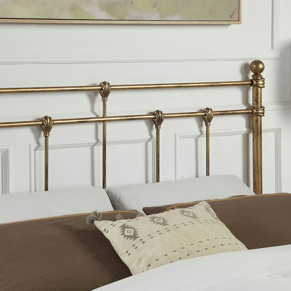 image 1 of Bayford Traditional Vintage Style Brass Metal Bed Frame (Double)