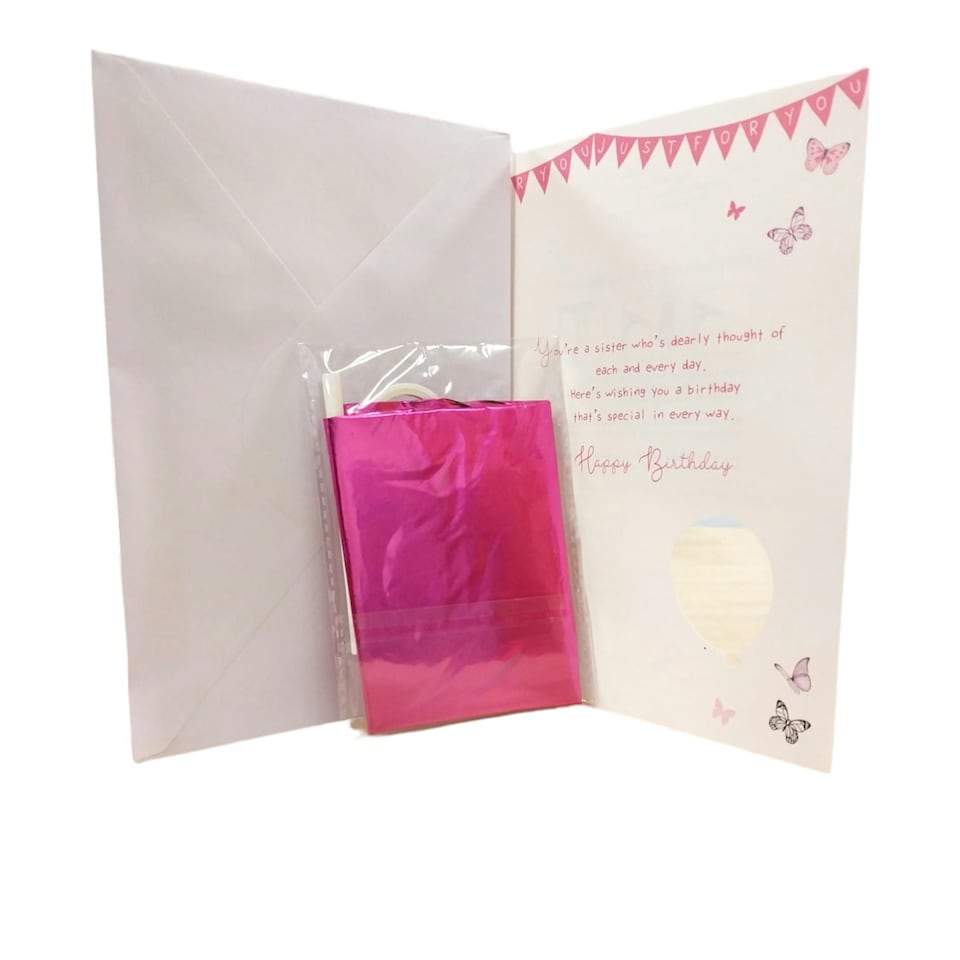 image 1 of Birthday Wishes Sister Balloon Boutique Greeting Card