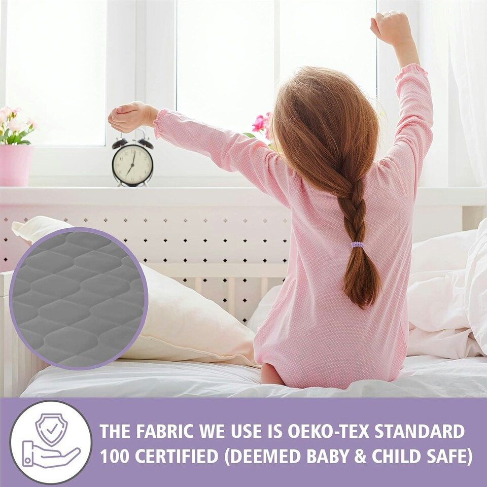 image 1 of Potty Training Bed Pads for Waterproof Protection - Bed Protector For Bed Wetting Toddlers & Children, Absolute Lifesaver for Your Mattress, 70x85 cm Grey | 2 pack | Small Single