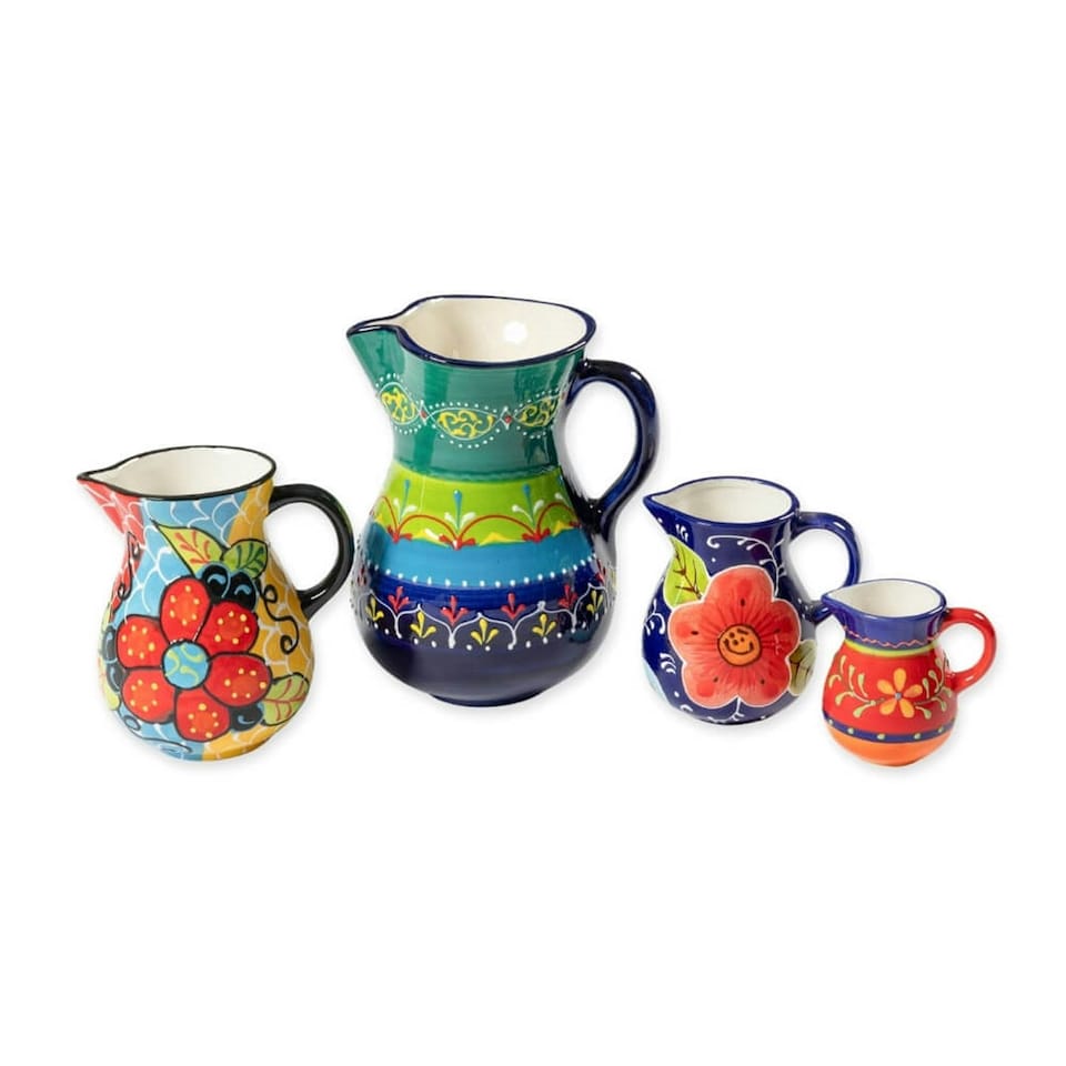 image 1 of Verano Spanish Ceramics Classic Spanish Large Jug - 2L Blue Flower