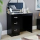 image 2 of Vida Designs Riano 3 Drawer Dressing Table Vanity Makeup Desk, Black