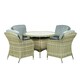 image 1 of Wentworth 4 Seater Round Imperial Dining Set - Synthetic Rattan - H74 x W110 x L110 cm - Beige