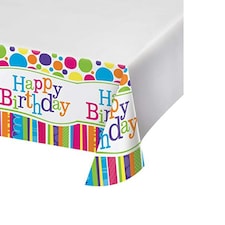 Creative Party Bright And Bold Happy Birthday Party Table Cover - Multicoloured - One Size