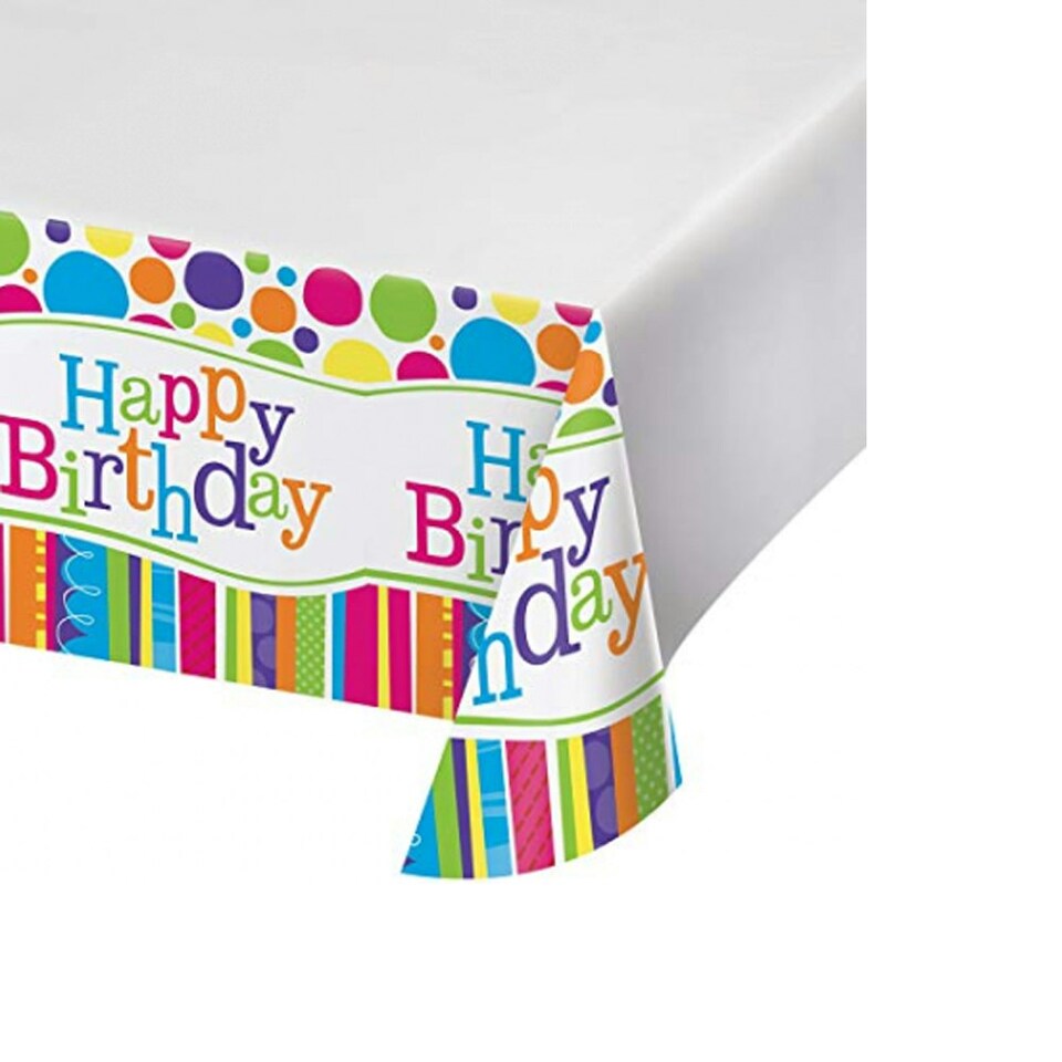 Creative Party Bright And Bold Happy Birthday Party Table Cover - Multicoloured - One Size