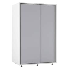 URBNLIVING 2 Sliding Door Wardrobe 120cm Freestanding Unit | Multi | White Carcass + Grey Doors | 1