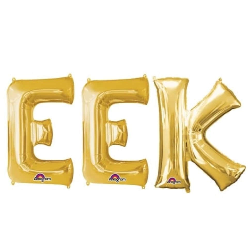 Halloween Gold EEK Small Air Fill Balloon Kit 40cm