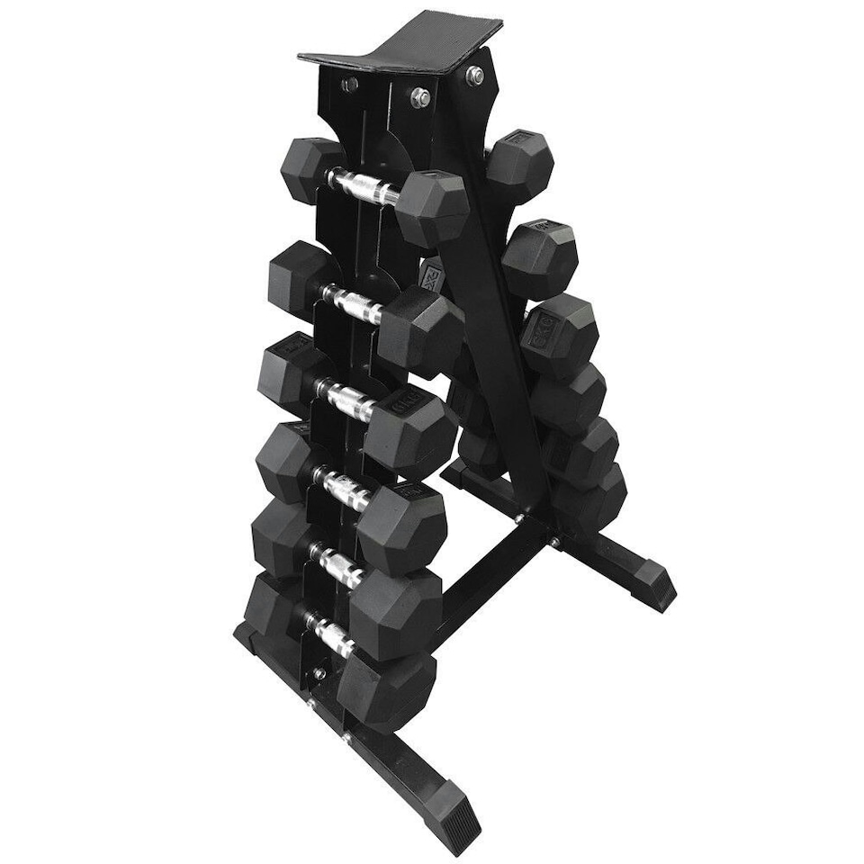 image 1 of 6-Pair Hex Dumbbell Storage Rack Stand