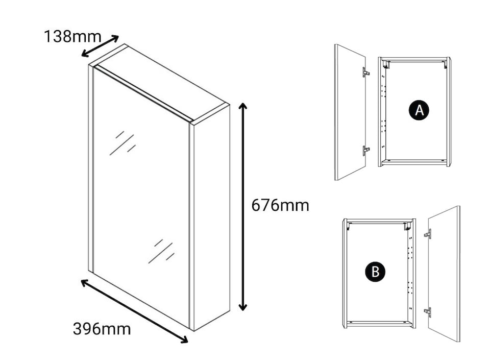 image 1 of Bathroom Mirror Cabinet Mirrored Wall Unit 400mm Slimline Cupboard Oak Finish Narrow Storage Avir