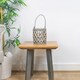 image 5 of JVL Luna Natural Willow Wood Lantern With Braided Rope Handle, Grey Wash