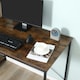 image 8 of HOMCOM Computer Desk Laptop Table w/4-tier Bookshelf  Metal Frame Brown, Black