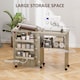 image 4 of HOMCOM Folding Sewing Table Rolling Craft Table with Drop Leaf Wheels Grey | Grey | Grey