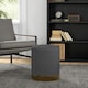 image 2 of HOMCOM Modern Round Footstool, Fabric Upholstered Foot Rest, Charcoal Grey