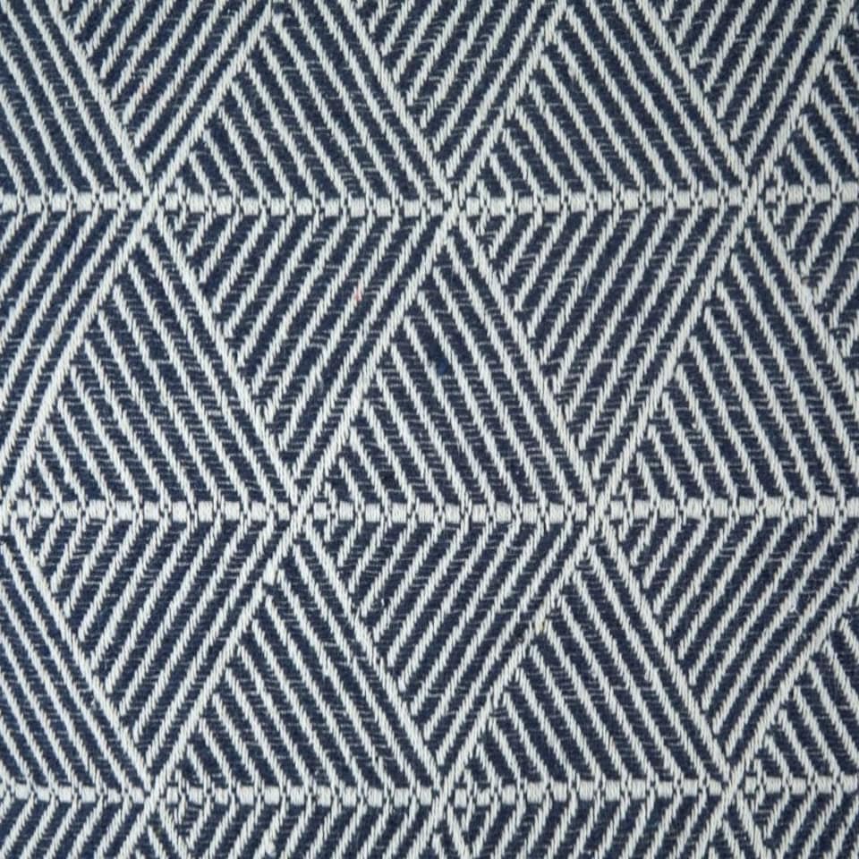 image 1 of Geo Diamond Collection Recycled Cotton Throw in Navy (70" x 100") | Blue | Blue