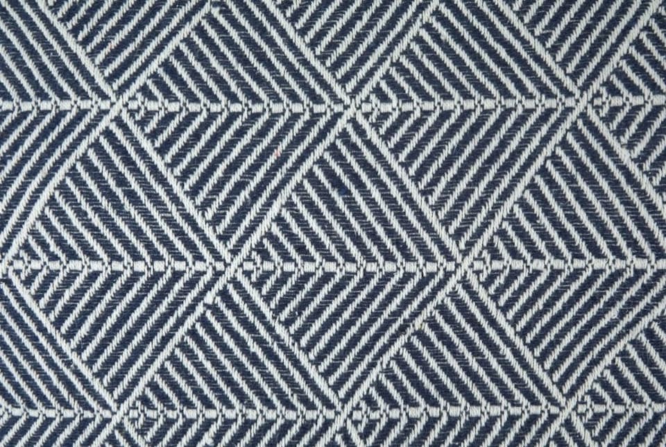 image 1 of Geo Diamond Collection Recycled Cotton Throw in Navy (70" x 100") | Blue | Blue