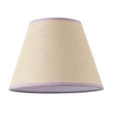 Traditional Rattan Tweed Lamp Shade with Lilac Cotton Fabric Trims Purple