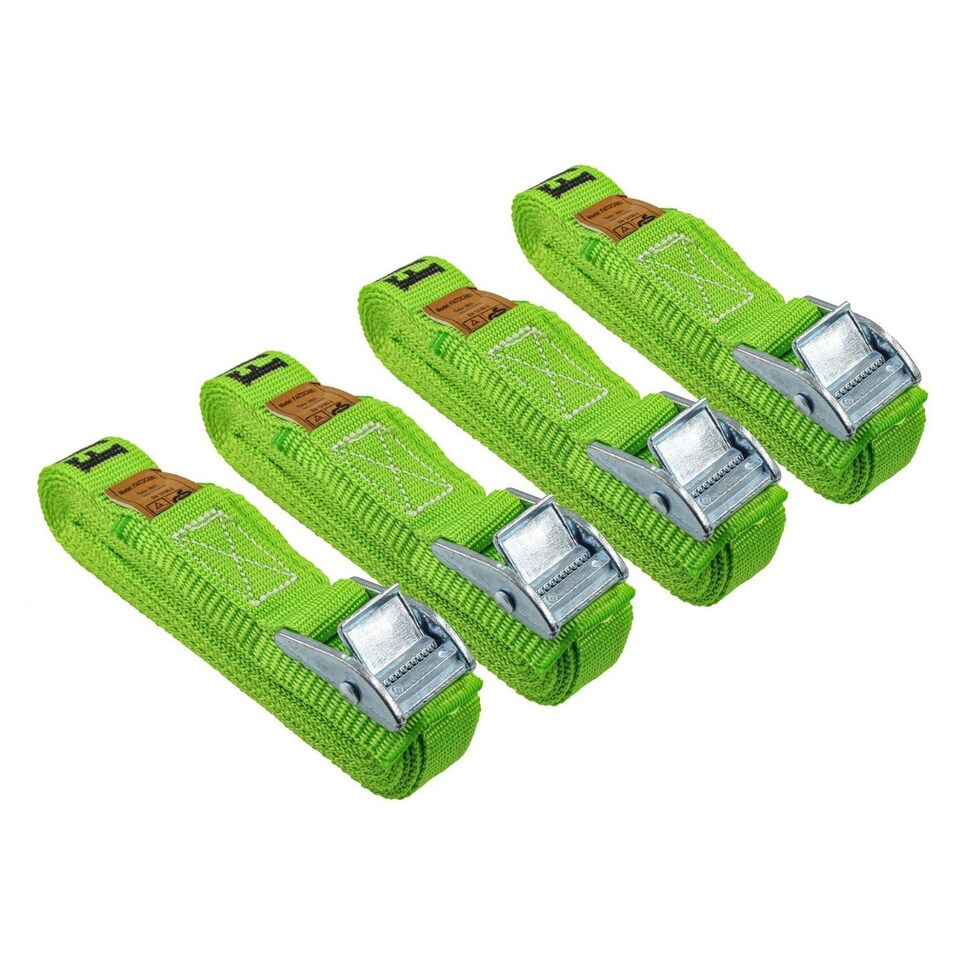 image 1 of Faithfull Cam Buckle Tie-downs 5m X 25mm, 4 Piece - Multi Colour - One Size | Multi | One Size