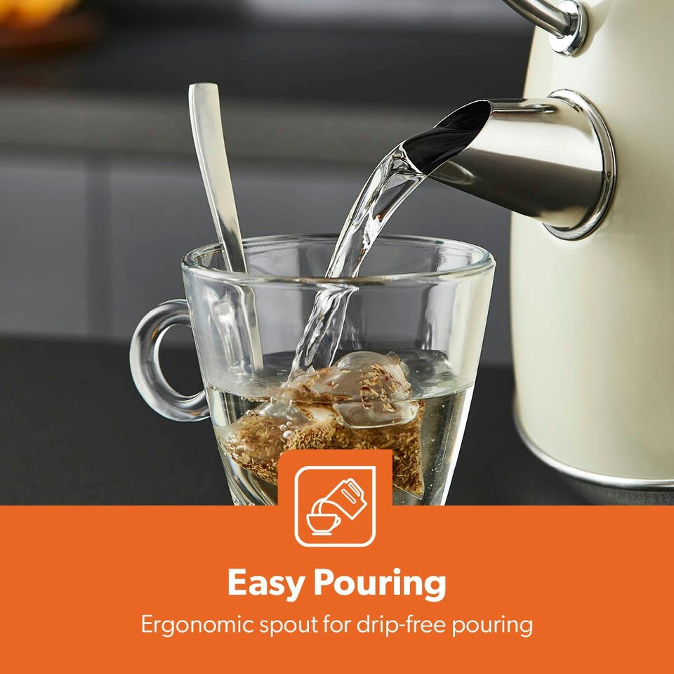 image 1 of GEEPAS 1.7L  Electric Kettle, Retrovive Cream