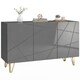 image 1 of HOMCOM Storage Cabinet, Sideboard with Adjustable Shelves, High Gloss Grey