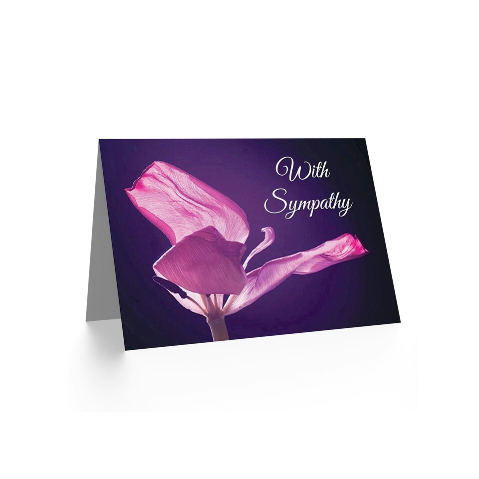 image 1 of Flower Close Up Macro Lily Purple Dreamy With Sympathy Card